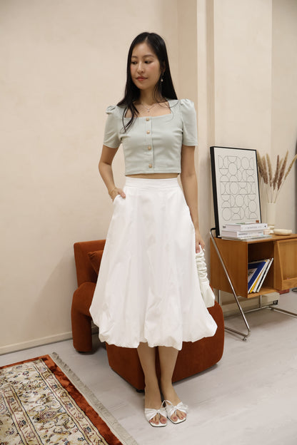 *New Shade* Sharlene Victorian Puff Sleeve Top In Mint