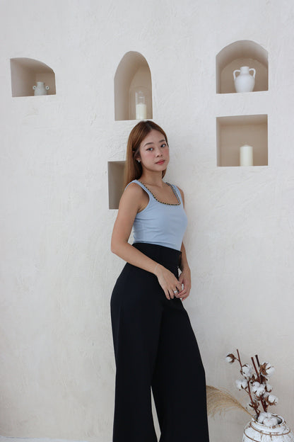 Sonrea Belted High Waist Pants in Black