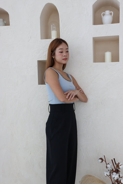 Sonrea Belted High Waist Pants in Black