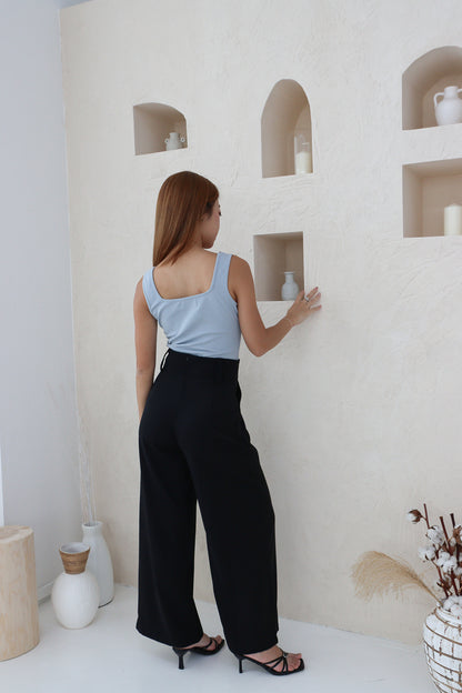 Sonrea Belted High Waist Pants in Black