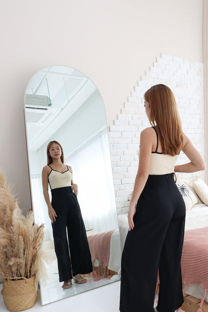 Sonrea Belted High Waist Pants in Black