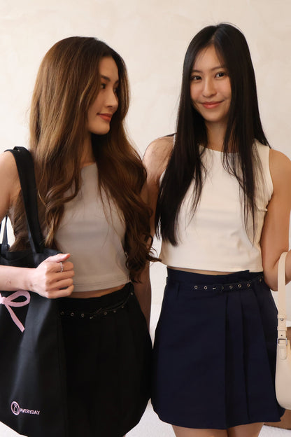 *Restocked* Skylar Pleated Belted Skorts In Navy