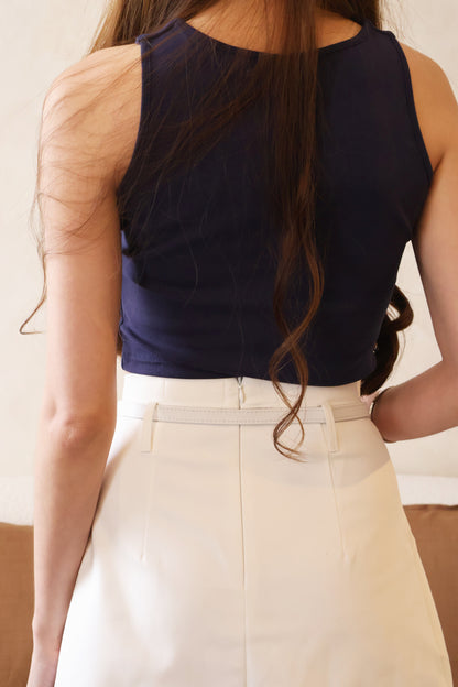 *Restocked* Skylar Pleated Belted Skorts In White