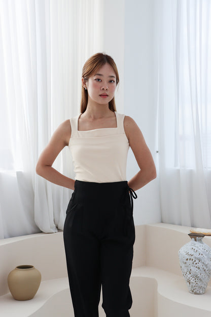 Elma Classic Square Neck Top in Cream