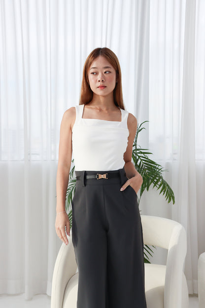 Elma Classic Square Neck Top in White