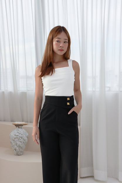 Melina High-Waist Butterfly Charm Pants in Black