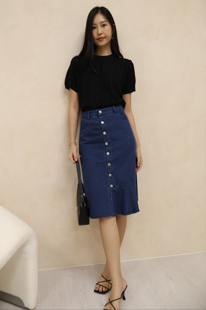 Kerlyn Cable Knit Patterned Top In Black