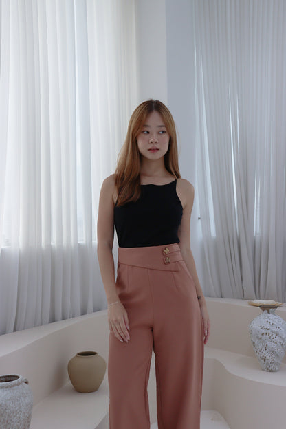 Melina High-Waist Butterfly Charm Pants in Brick