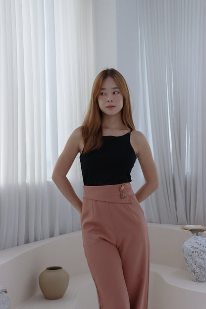 Melina High-Waist Butterfly Charm Pants in Brick