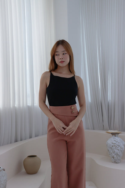 Melina High-Waist Butterfly Charm Pants in Brick