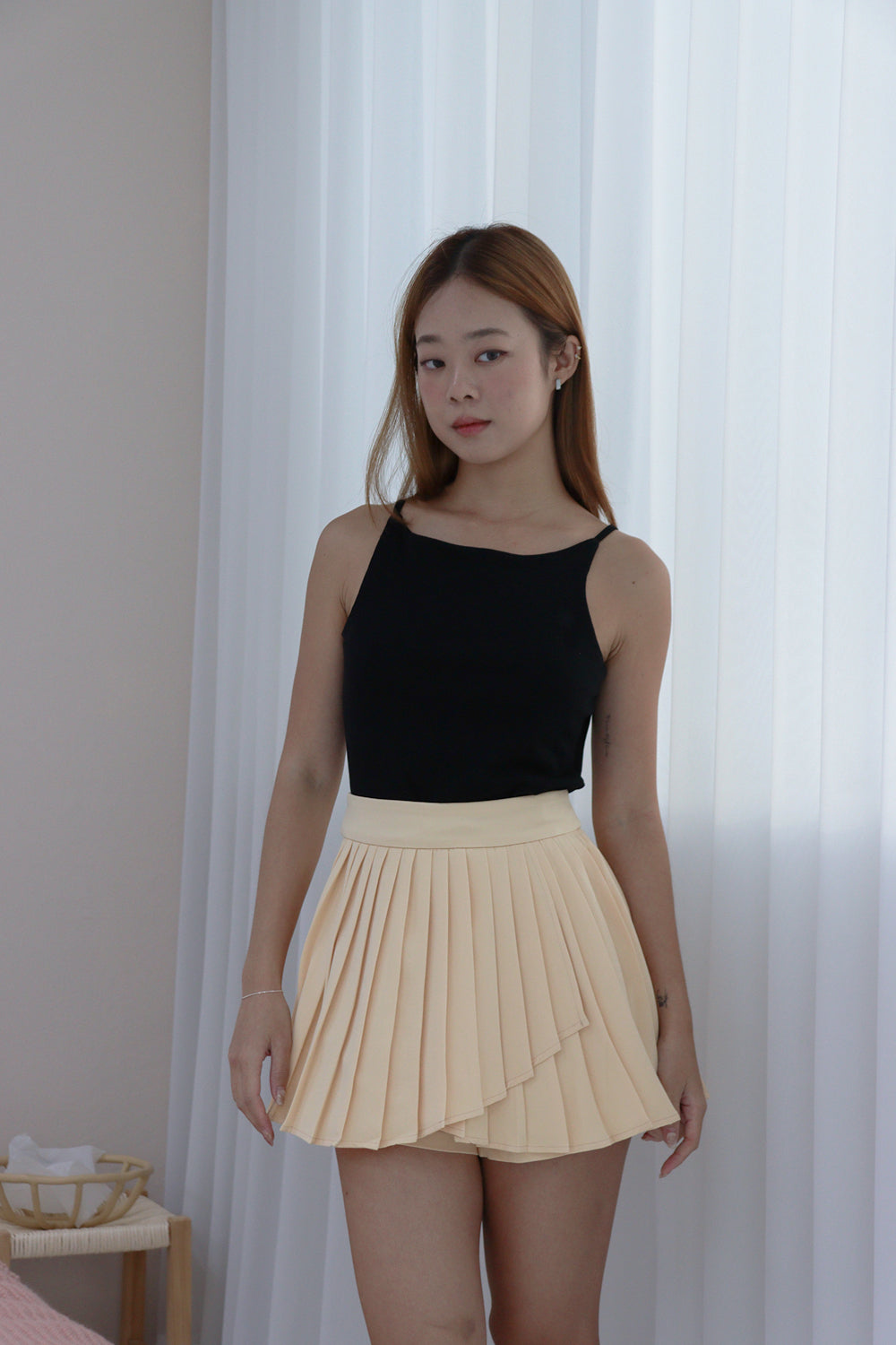 AVERYDAY Chanice Pleated Skorts in Cream