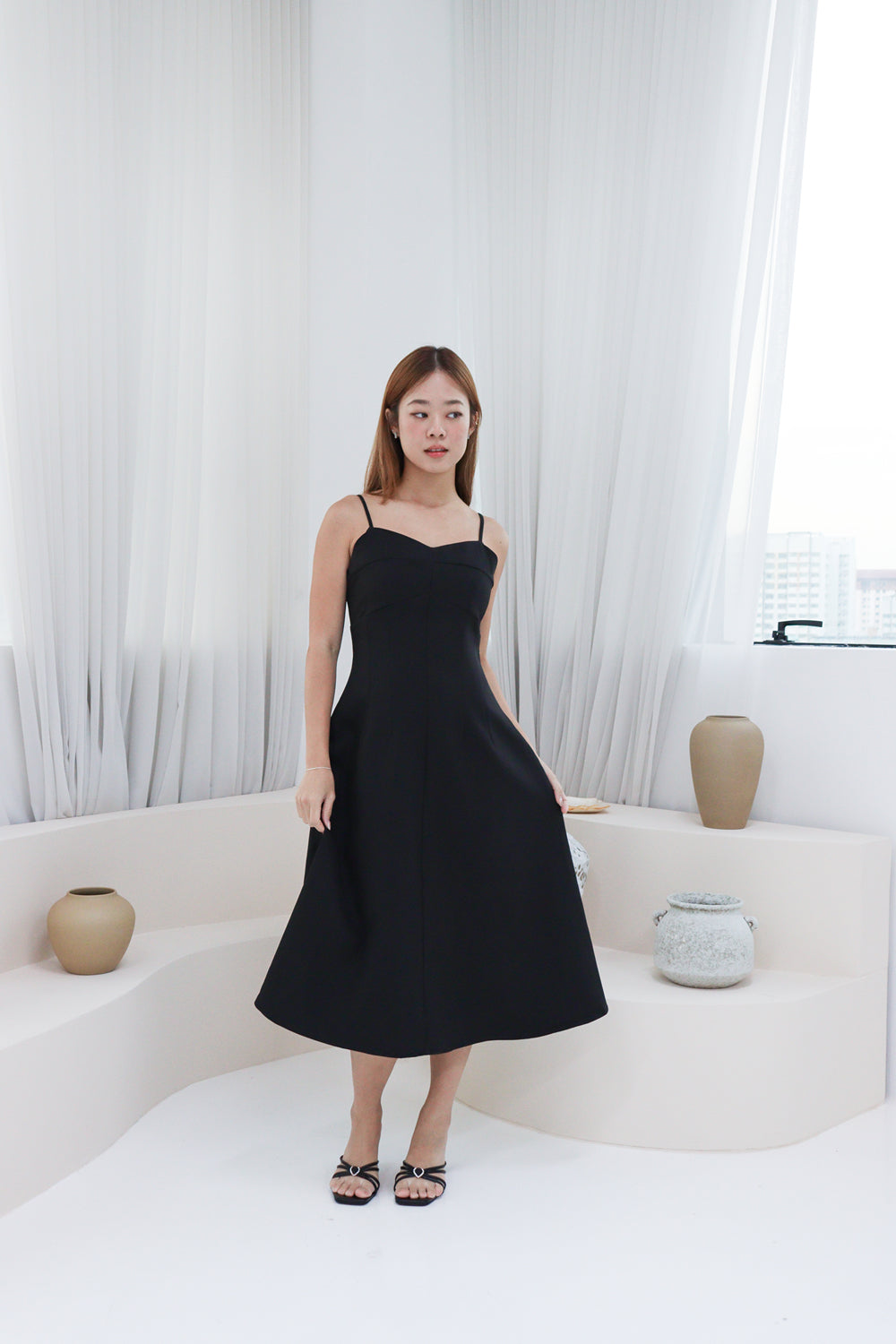 AVERYDAY Bella Midi Dress in Black