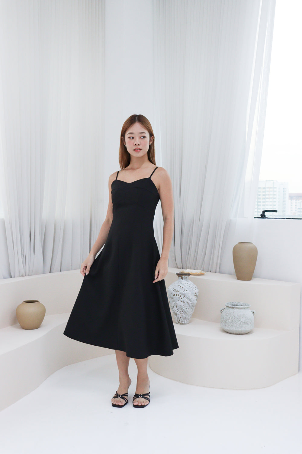 AVERYDAY Bella Midi Dress in Black