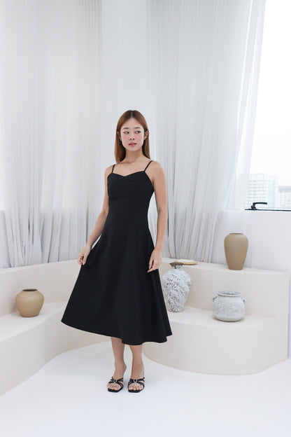 Bella Midi Dress in Black