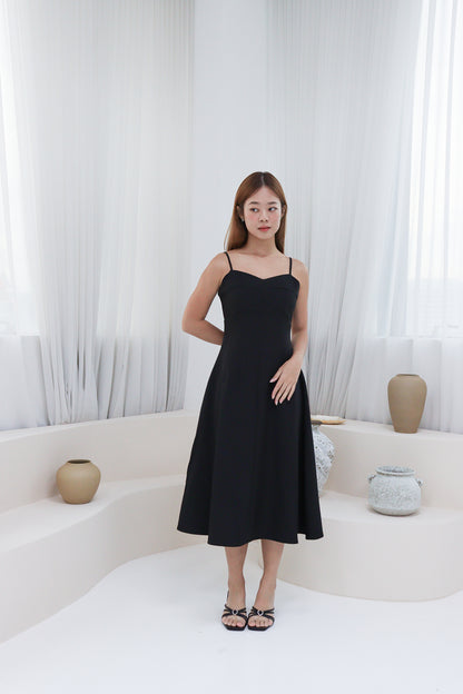 Bella Midi Dress in Black