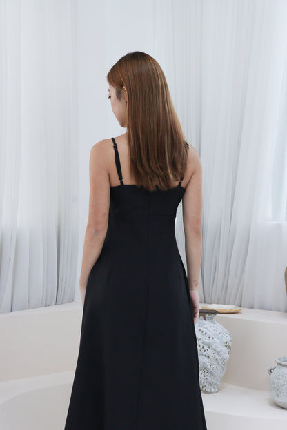 Bella Midi Dress in Black