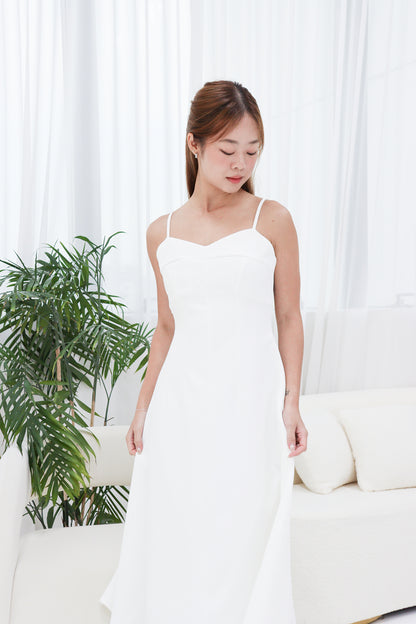 Bella Midi Dress in White