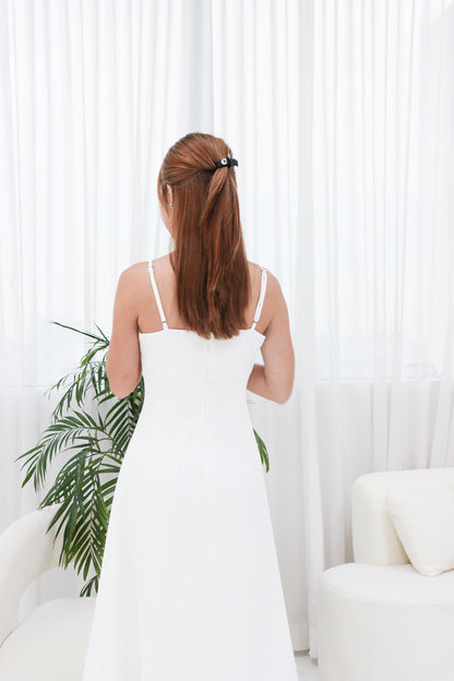 Bella Midi Dress in White