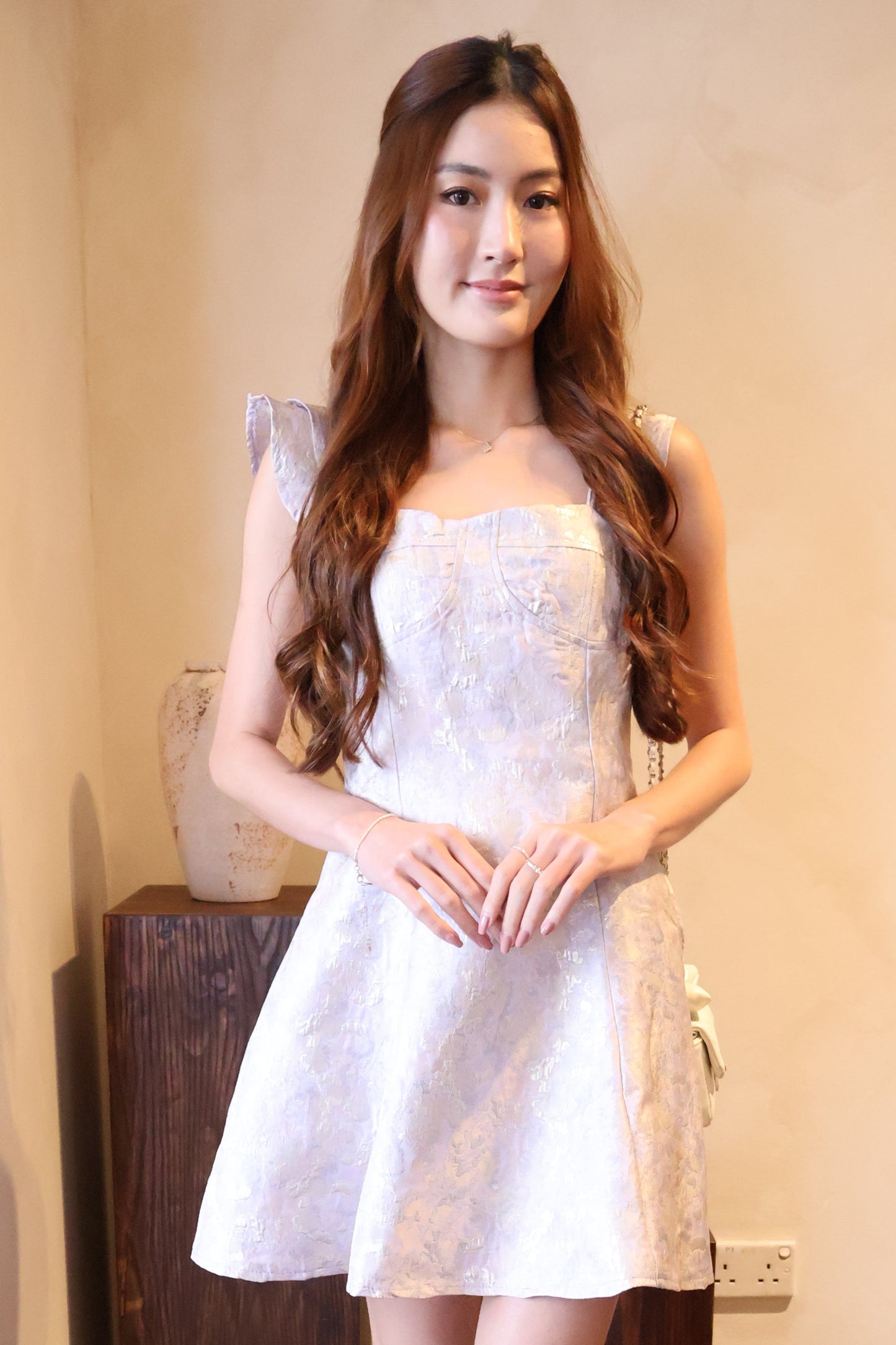 *CNY* Xian Mermaid Flutter Sleeve Dress In Amethyst (Lilac)