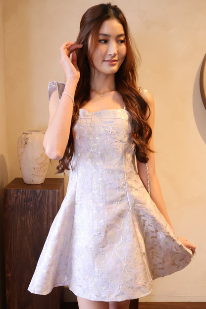 *CNY* Xian Mermaid Flutter Sleeve Dress In Amethyst (Lilac)