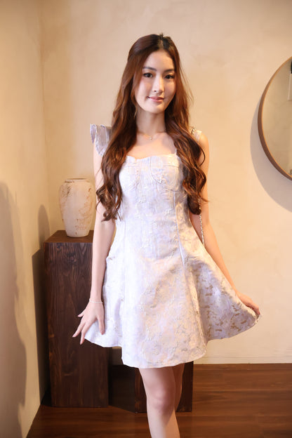 *CNY* Xian Mermaid Flutter Sleeve Dress In Amethyst (Lilac)