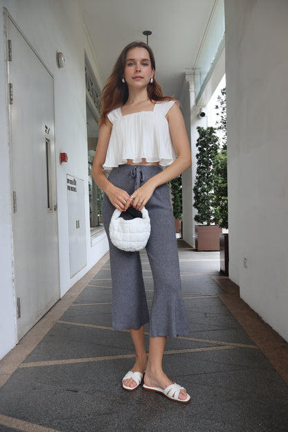 Cynthia Soft Knit Slit Pants in Grey