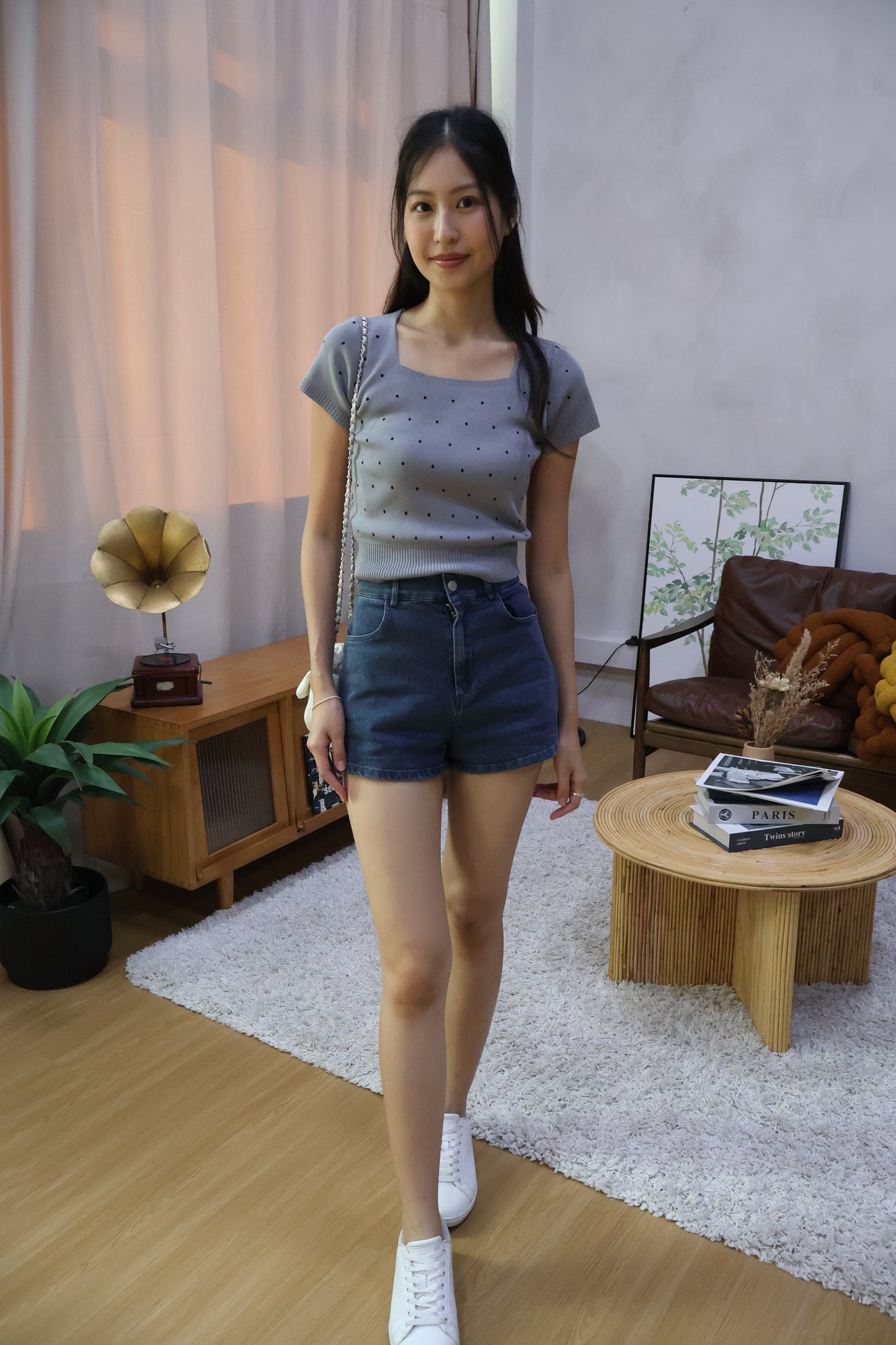 Alisa Washed Denim Shorts