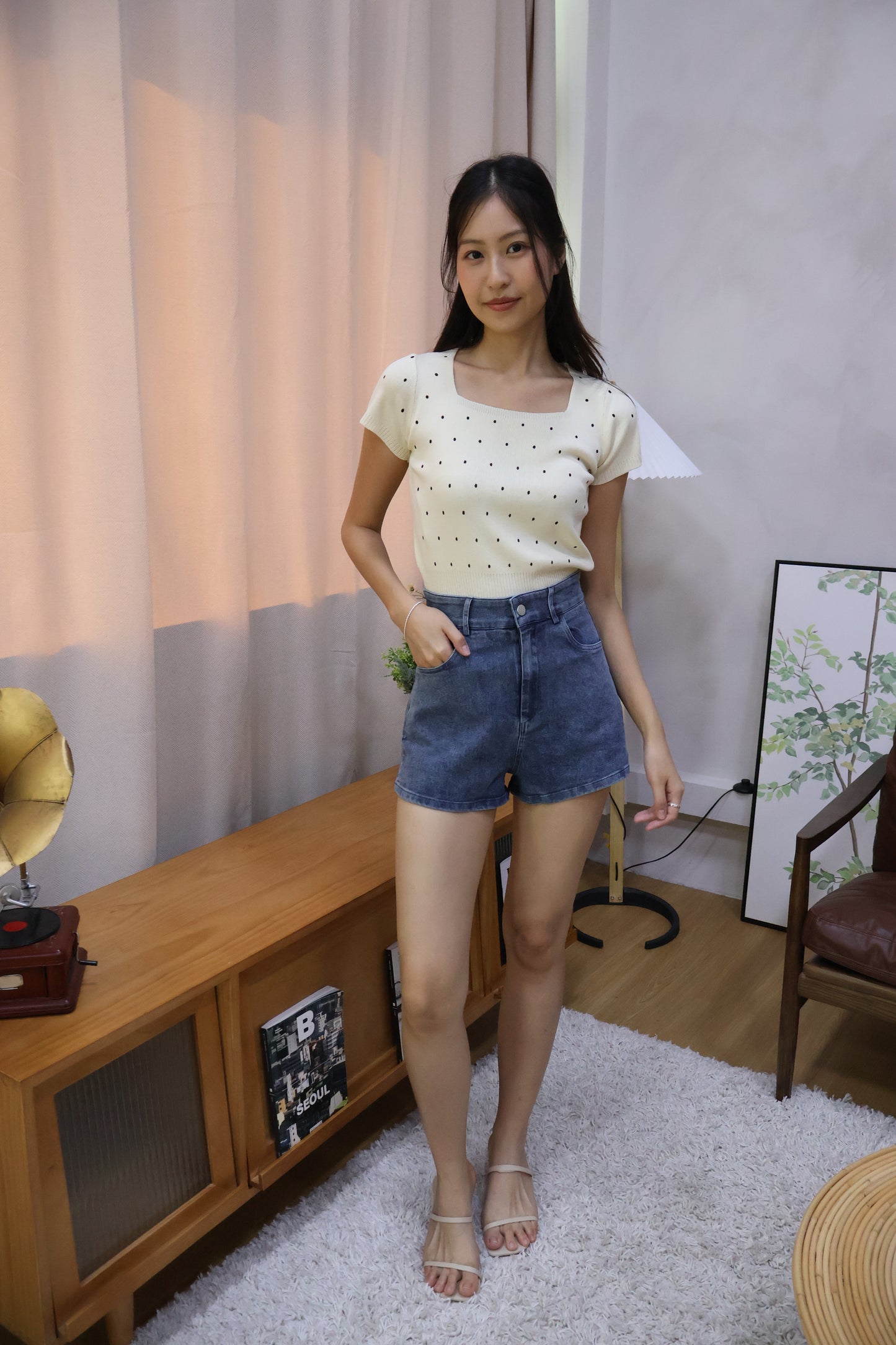 Alisa Washed Denim Shorts