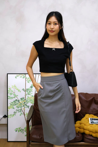 Jerlyn Ruched Work Skorts In Grey