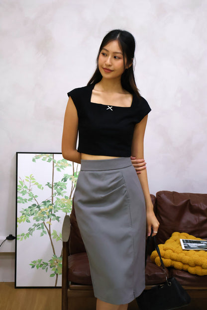 Jerlyn Ruched Work Skorts In Grey