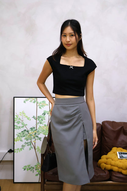 Jerlyn Ruched Work Skorts In Grey