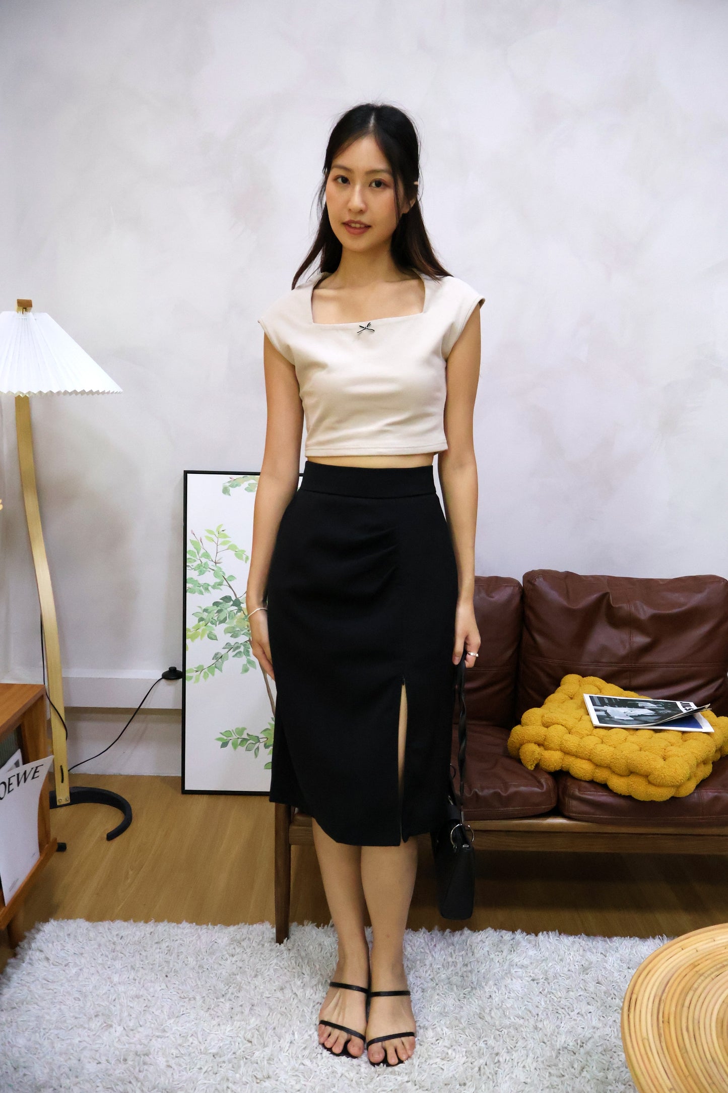 Jerlyn Ruched Work Skorts In Black