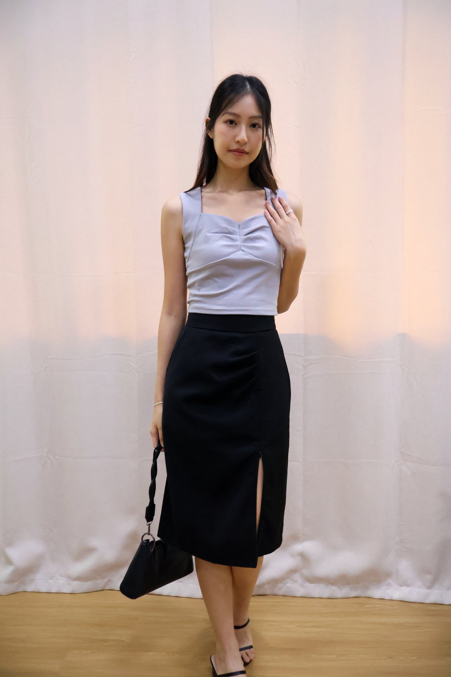 Jerlyn Ruched Work Skorts In Black