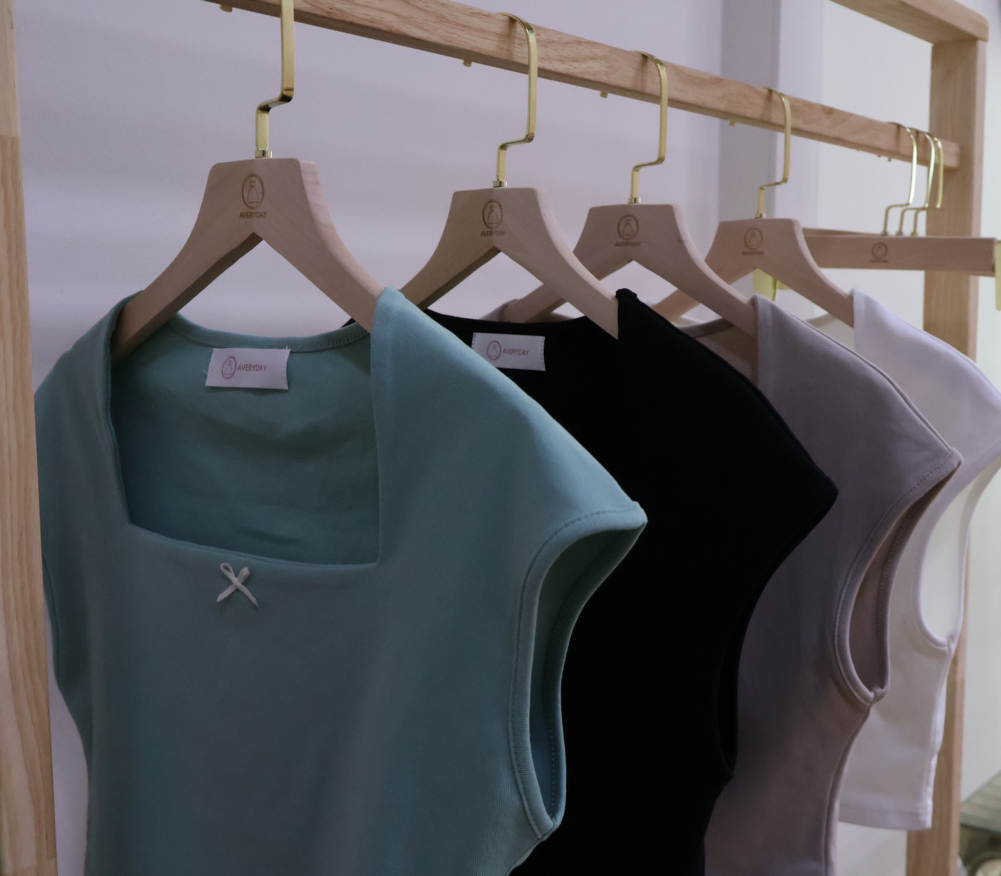 Flyne Ribbon Square Neck Top In Black