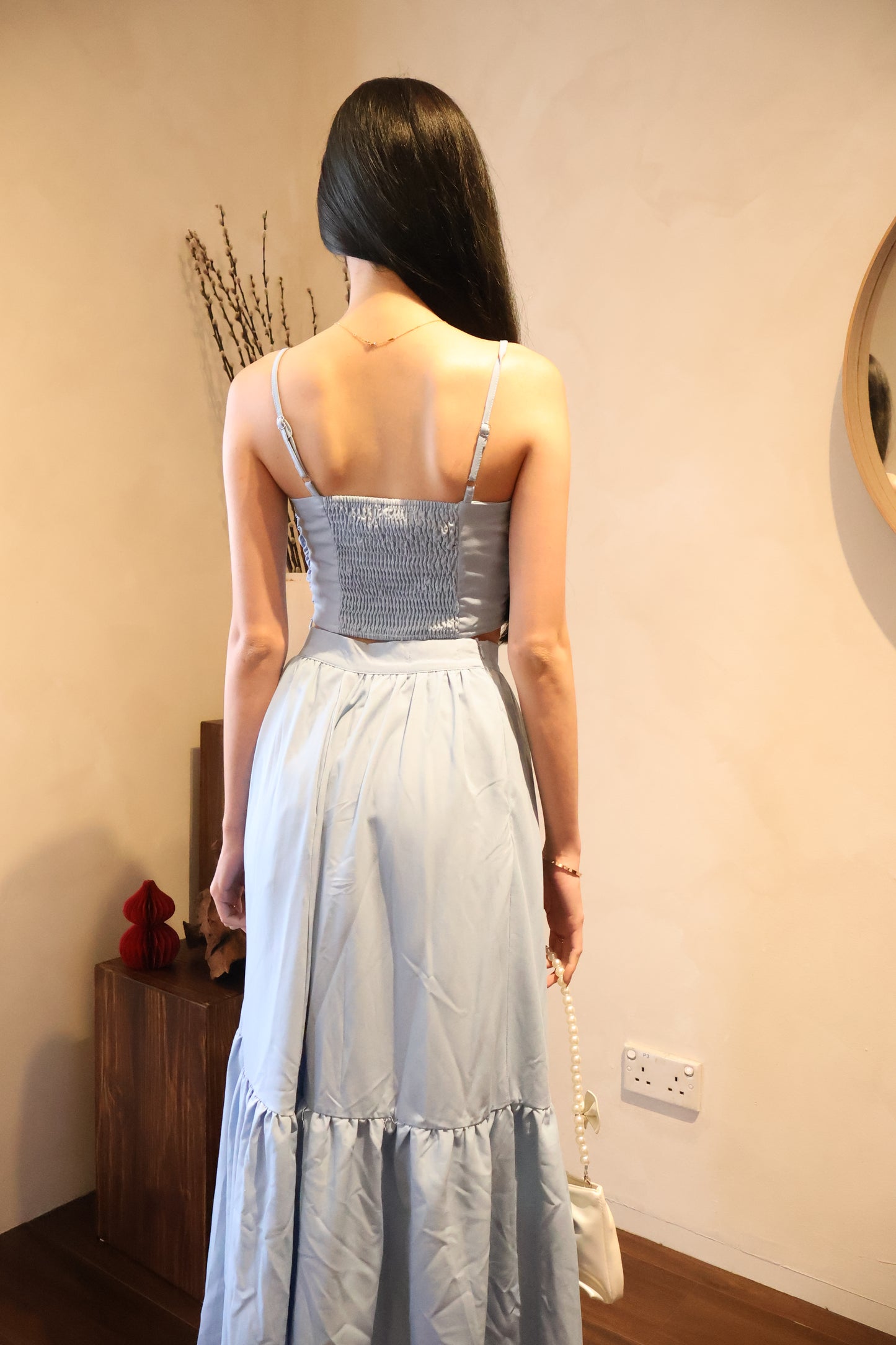 Enchanted Ruffles Midi Co-Ords Set In Blue