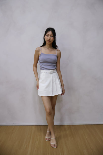 Brea Soft Knit Padded Ribbon Camisole In Lavender