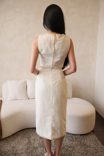 Valentine Tweed Co-Ords Set In White