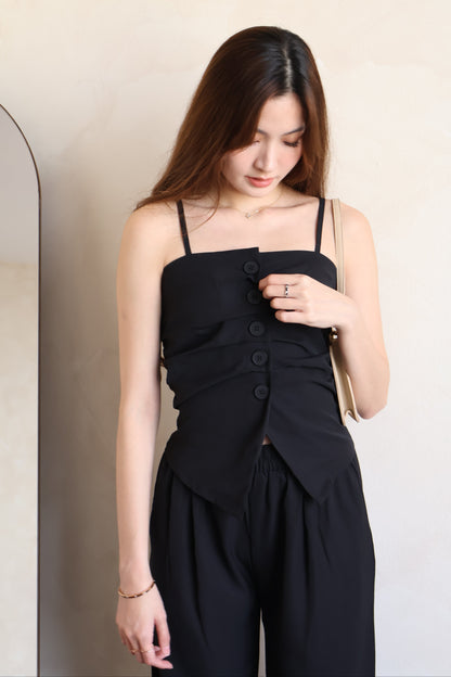 Pris Lounge Style Spag Co-Ords Set In Black