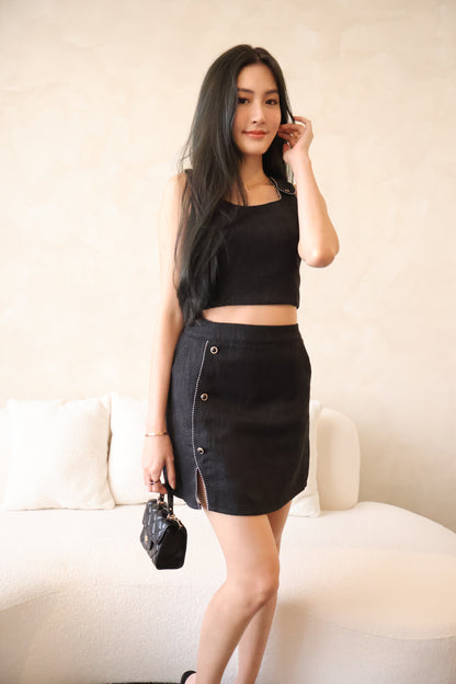 Lovestruck Tweed Co-Ords Set In Black