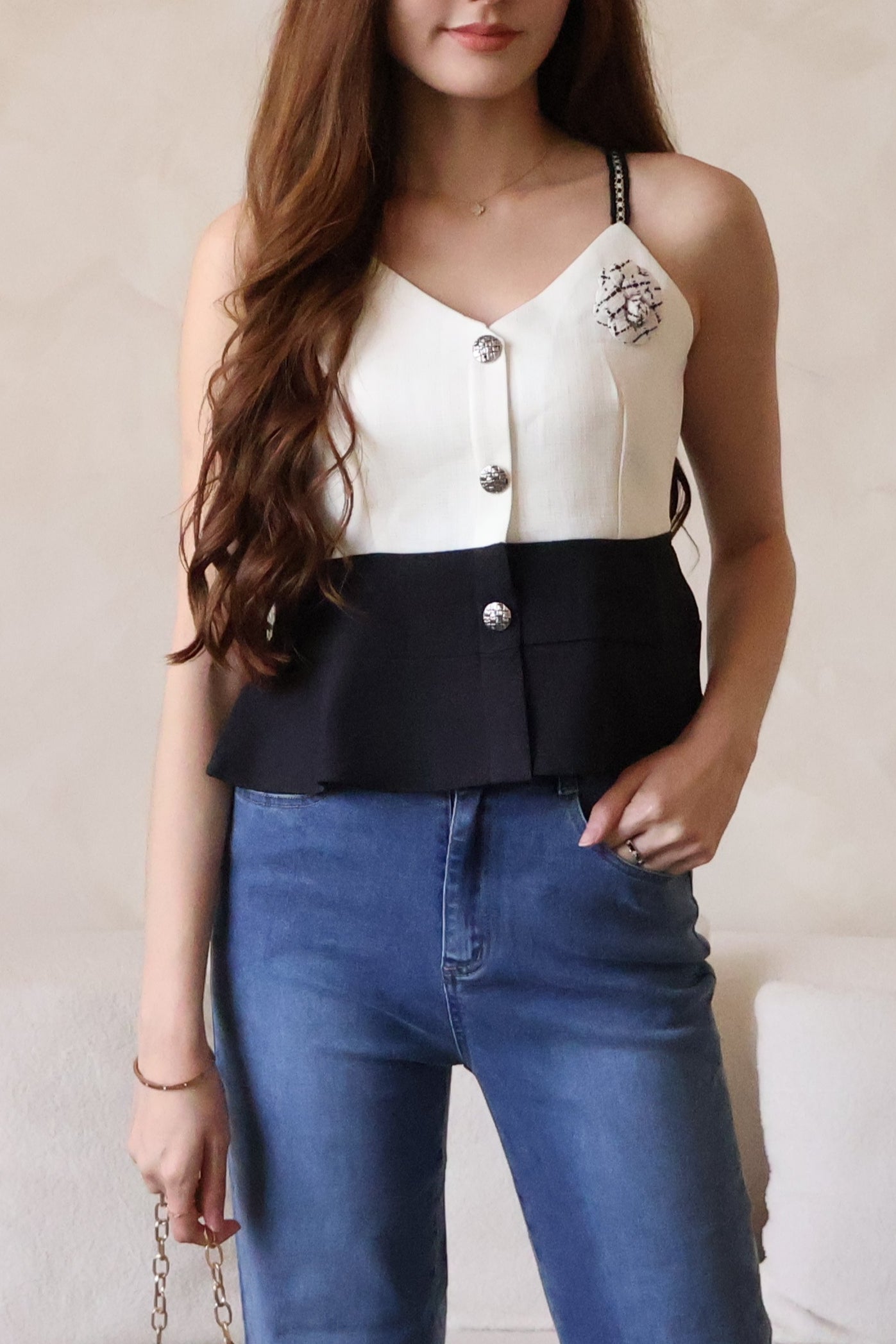 トップス acka tweed peplum tops acka tweed peplum tops