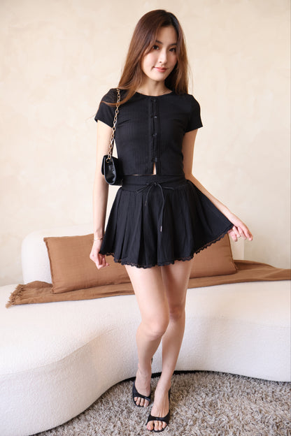 Arie Ribbon Co-Ords Set In Black