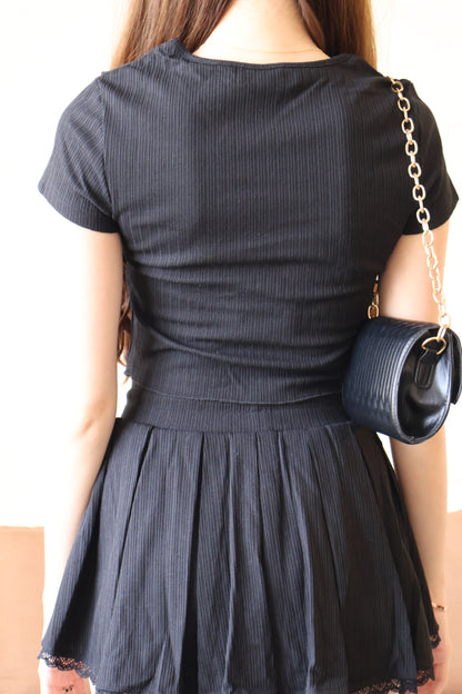 Arie Ribbon Co-Ords Set In Black