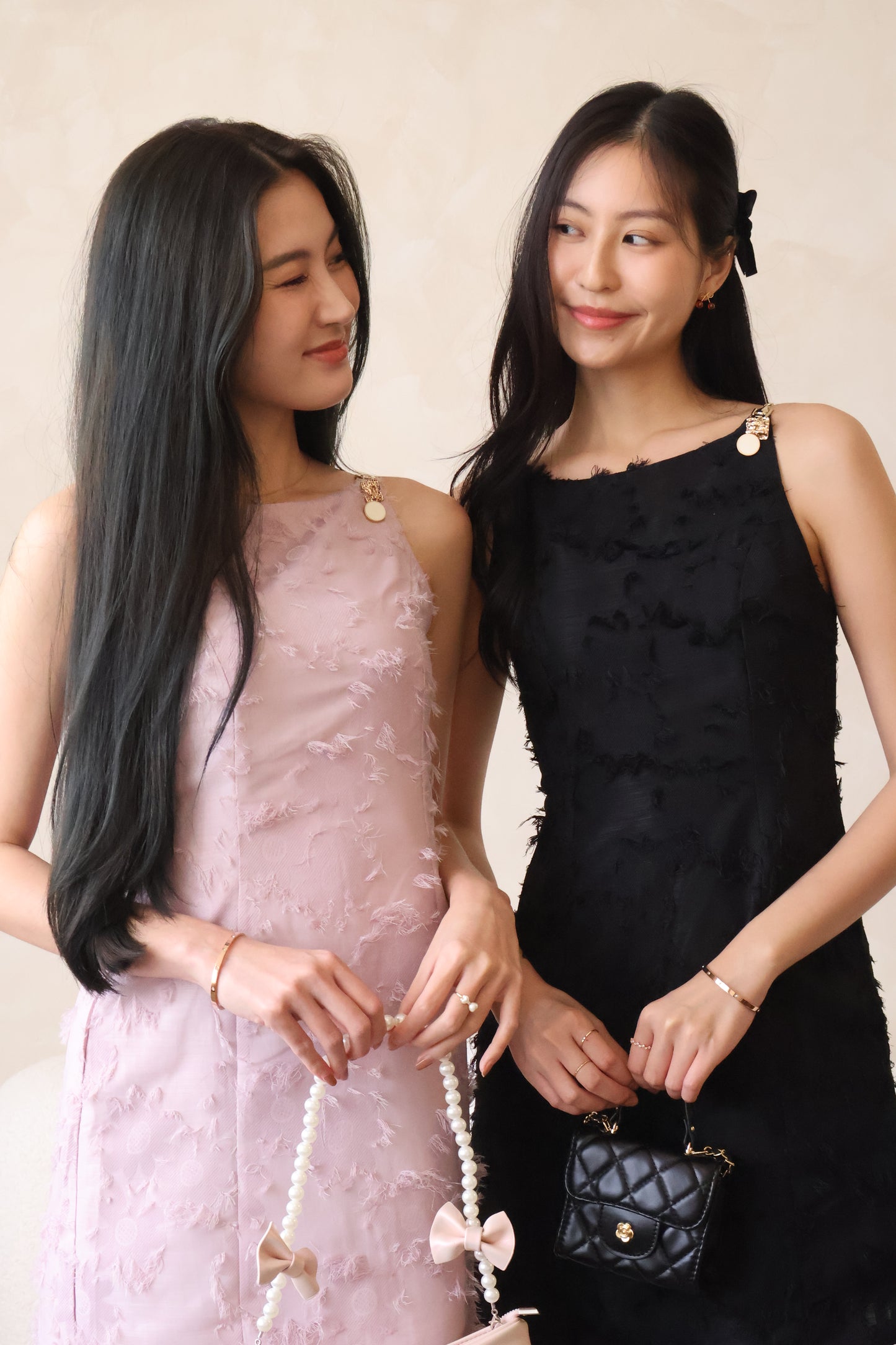 Cherish Embellished Strap Halter Dress In Black