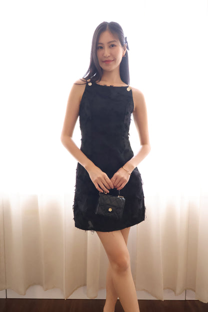 Cherish Embellished Strap Halter Dress In Black