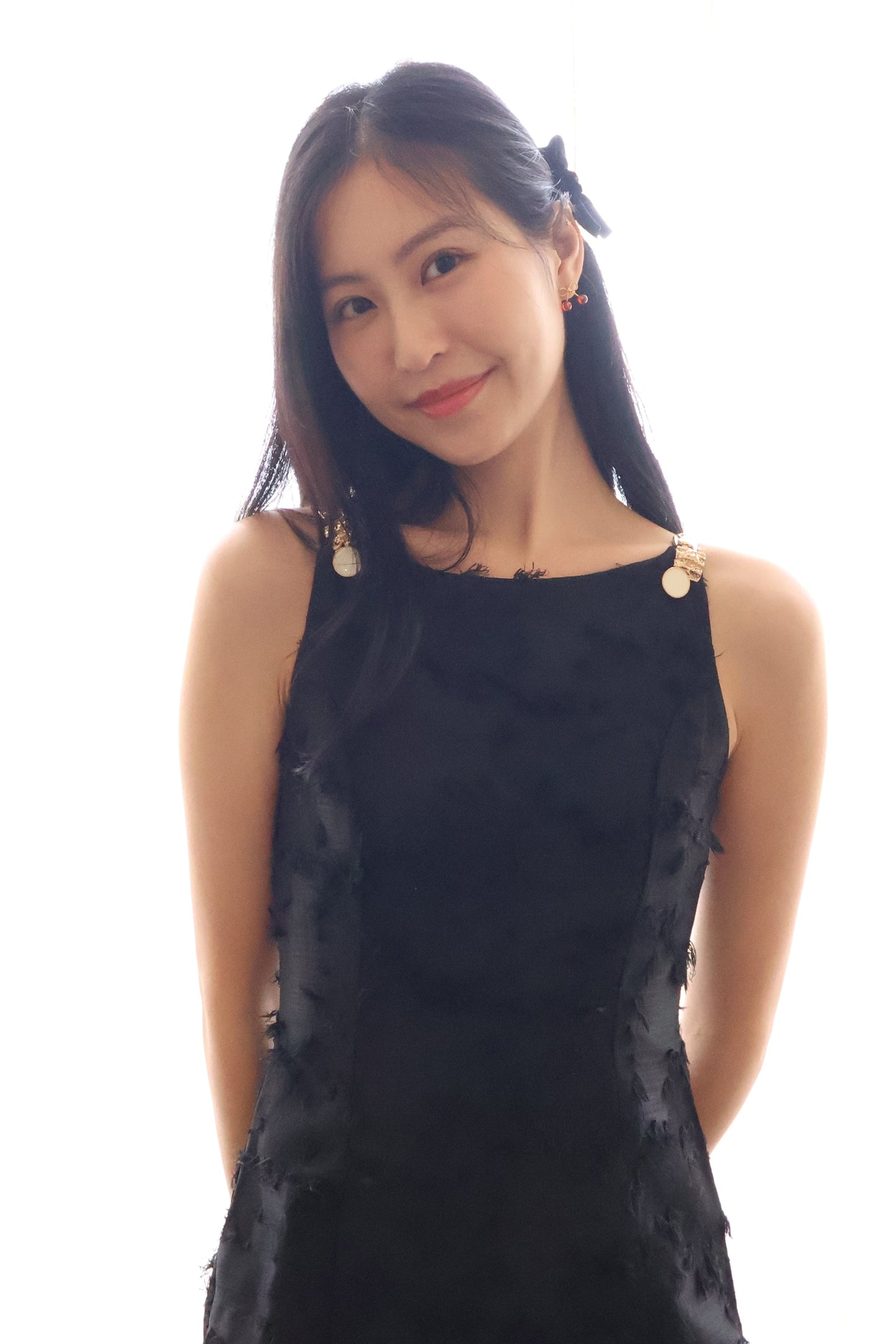 Cherish Embellished Strap Halter Dress In Black