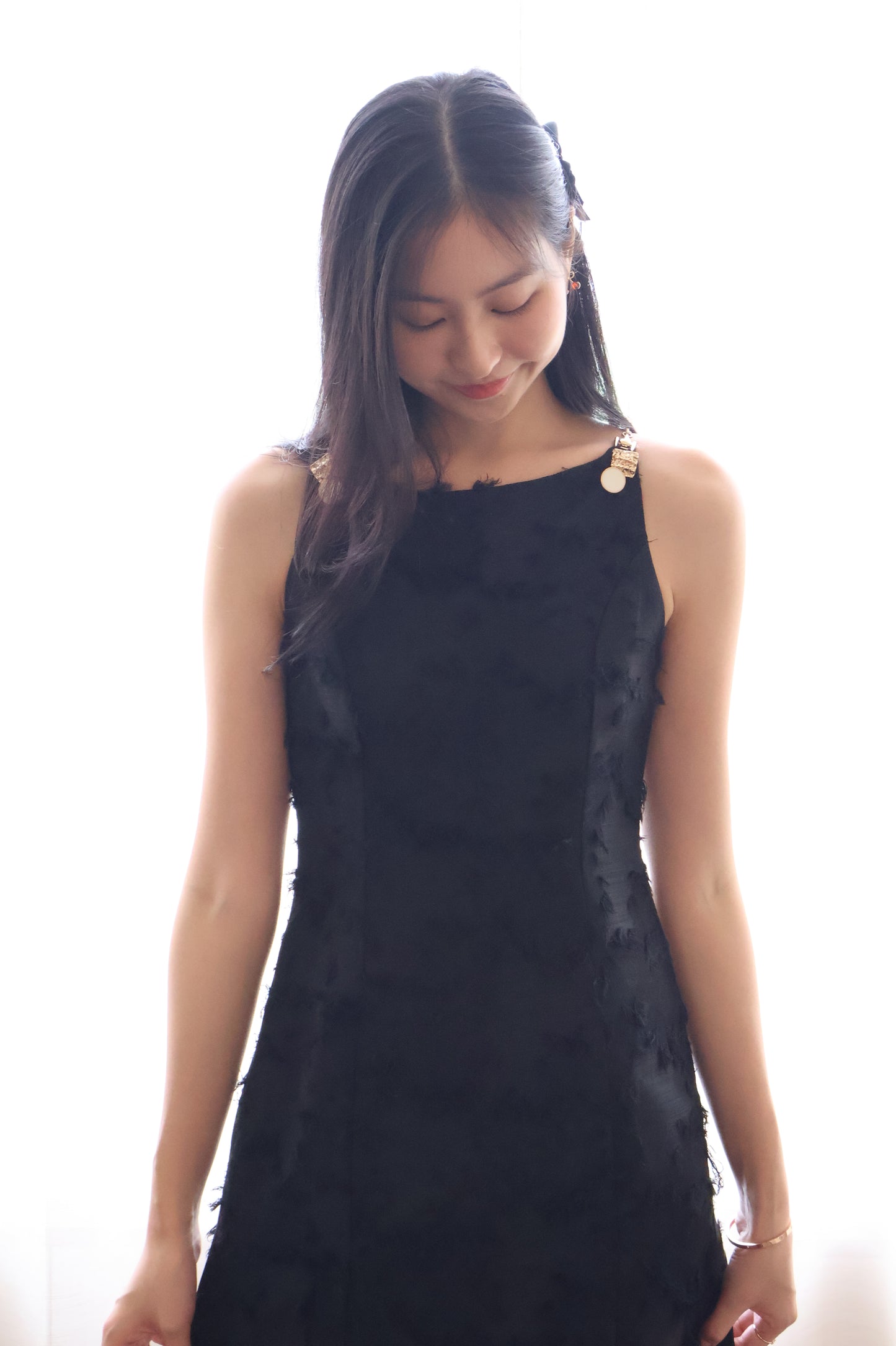 Cherish Embellished Strap Halter Dress In Black