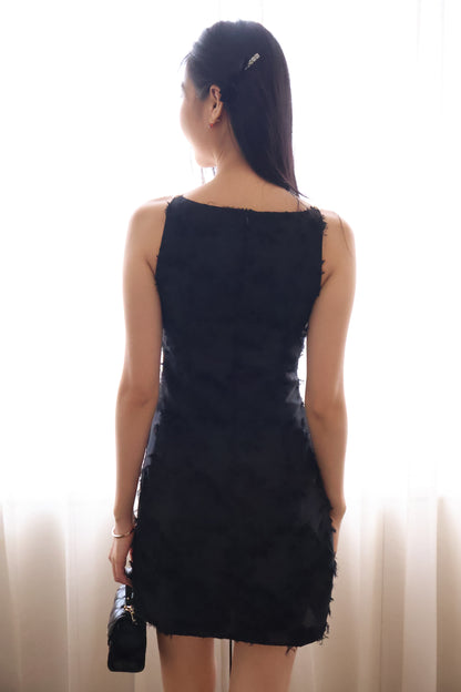 Cherish Embellished Strap Halter Dress In Black