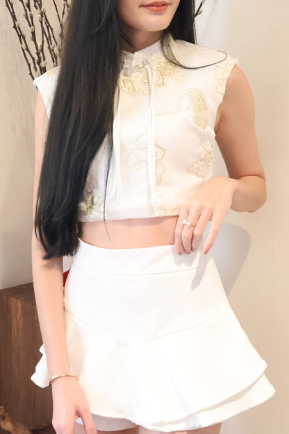 *CNY* *Premium* Xi Le Oriental Co-Ords Set In White
