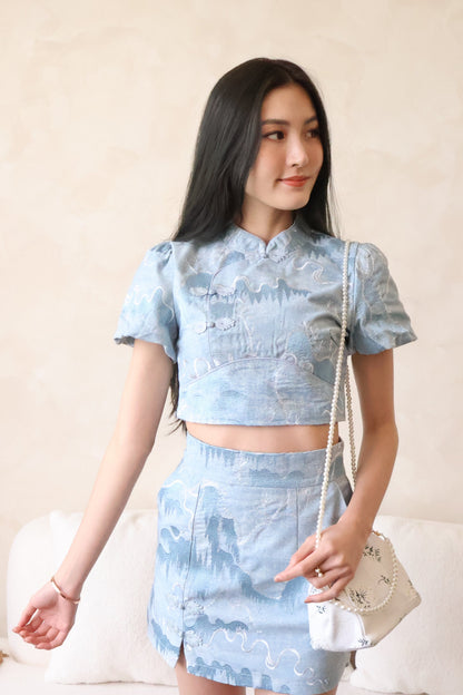 *CNY* *Premium* Ling Long Oriental Denim Co-Ords Set
