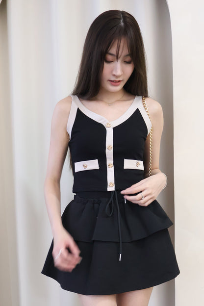 Pammy Layered Skorts In Black